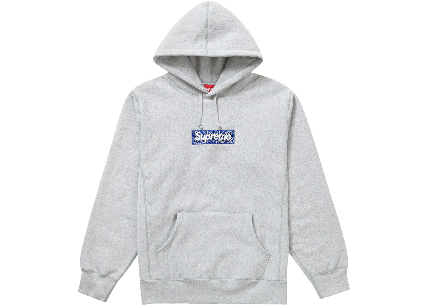 Supreme Bandana Box Logo Hooded Sweatshirt Heather Grey -1