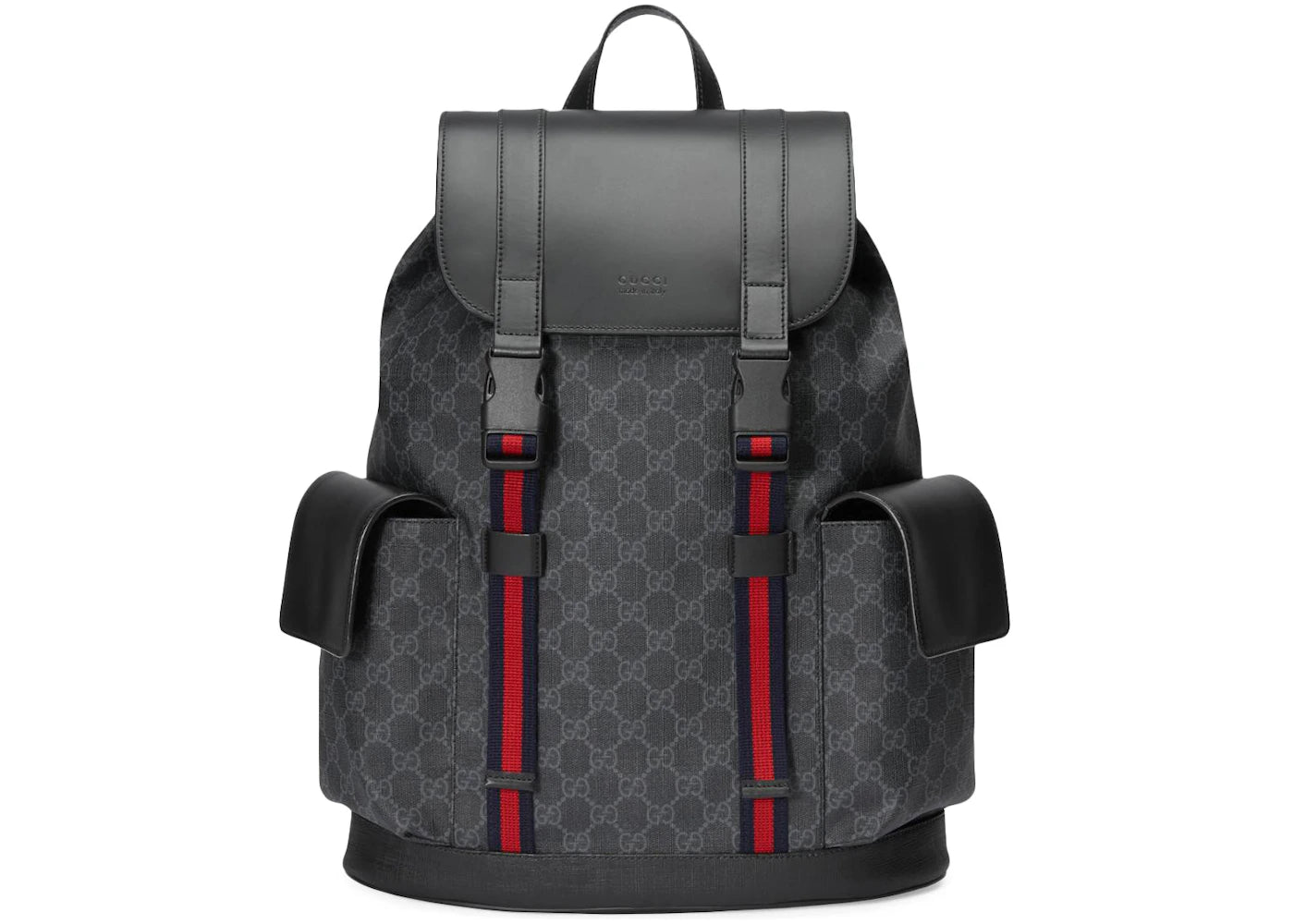 Gucci Soft Backpack GG Supreme Blue/Red Web Black/Grey -1