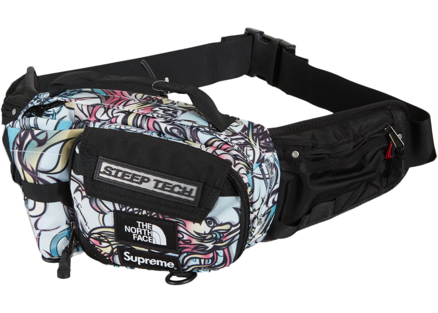 Supreme The North Face Steep Tech Waist Bag Multicolor Dragon -1