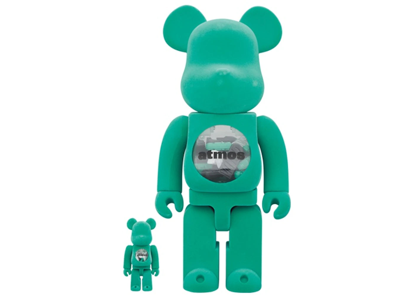 Bearbrick x atmos Wind and Sea Type-2 100% & 400% Set Green -1