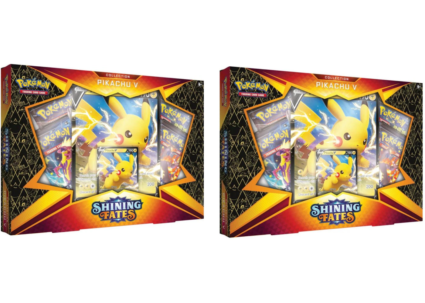 Pokémon TCG Shining Fates Pikachu V Collection Box 2x Lot -1