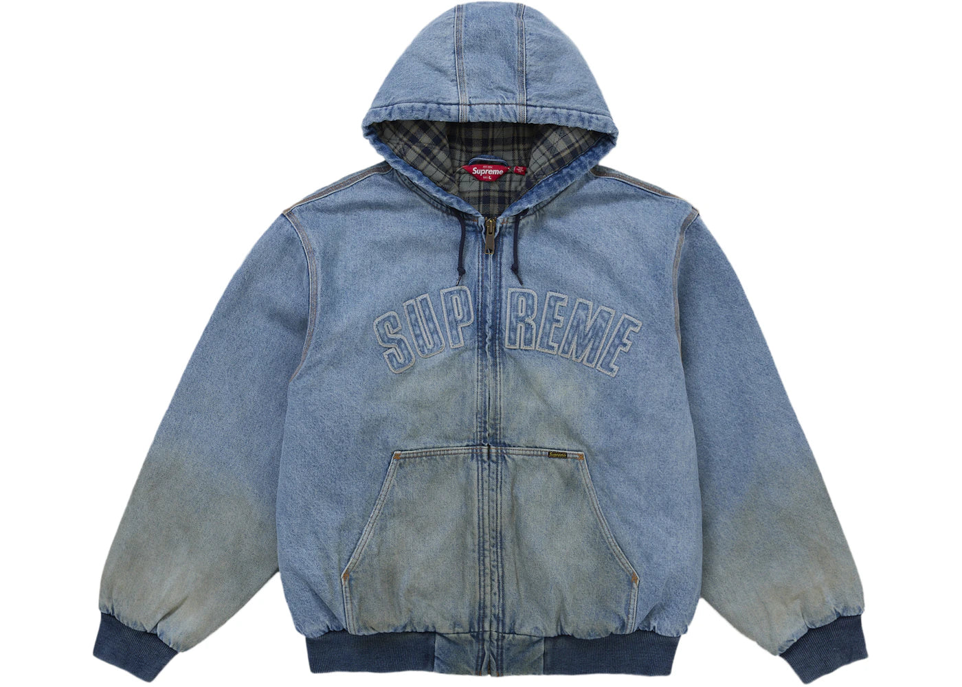 Supreme Reflective Arc Hooded Work Jacket Denim -1