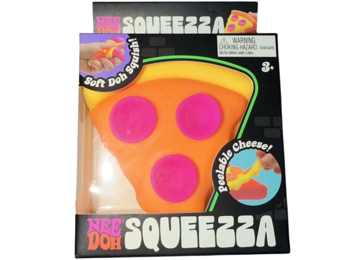 NeeDoh Squeeza Pizza Squishy Fidget Toy Yellow Crust -1