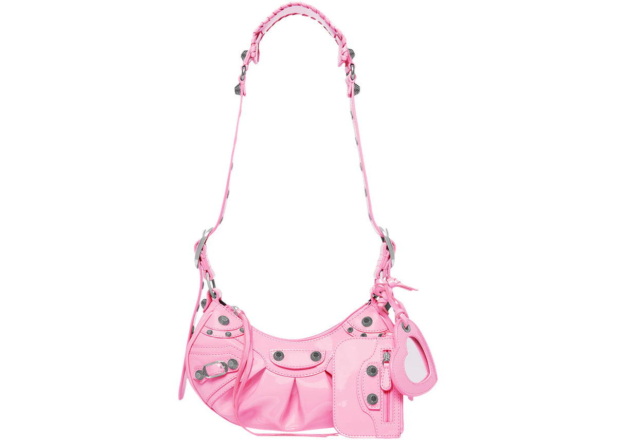 Balenciaga Le Cagole Shoulder Bag XS Pink Patent -1