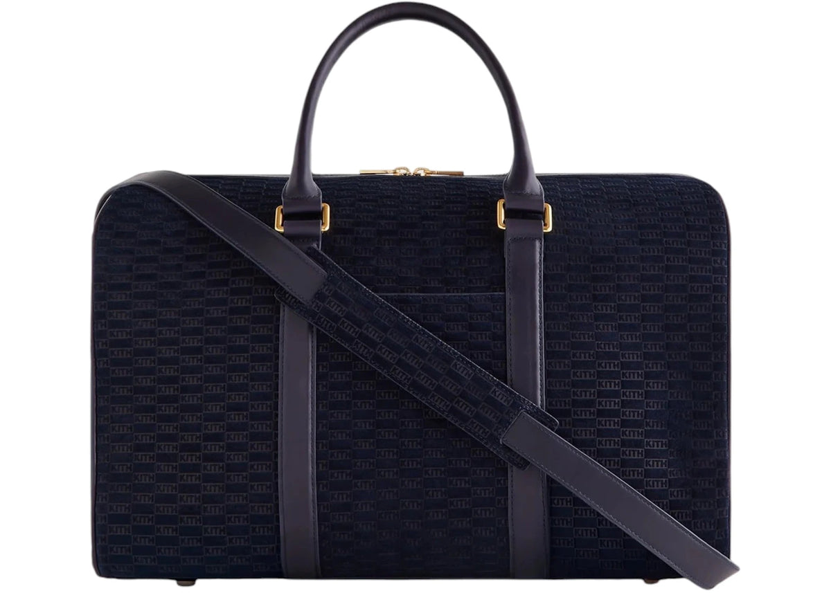Kith Monogram Suede Traveler K40 Bag Ink -1