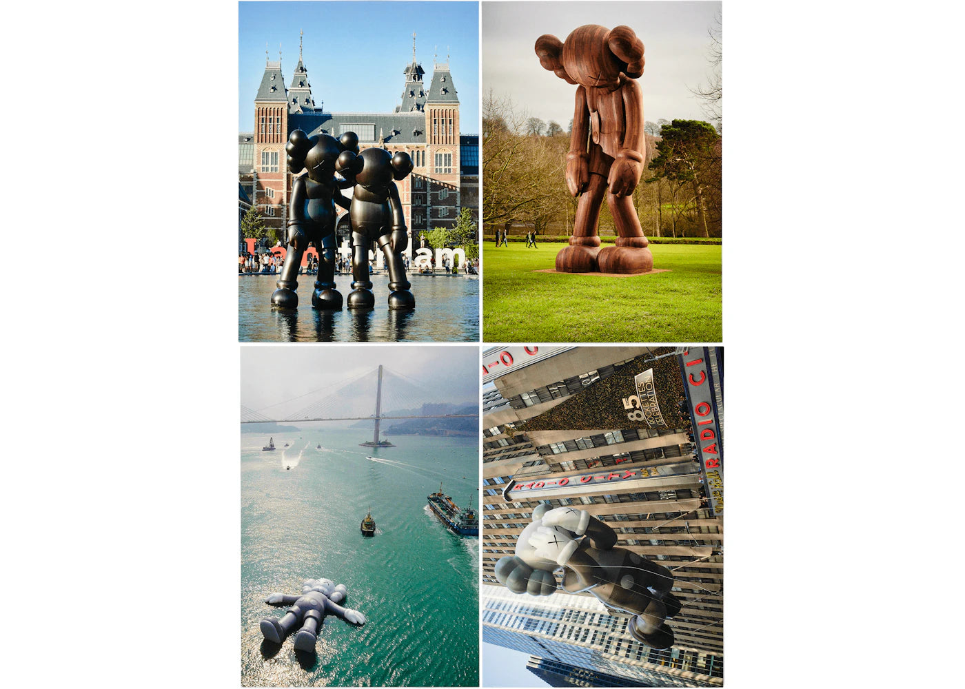 KAWS Monumental Sculptures Postcard (Set of 4) Multi -1