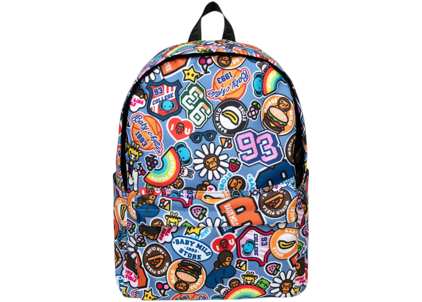 BAPE Baby Milo Sticker Print Medium Backpack Acid Blue -1