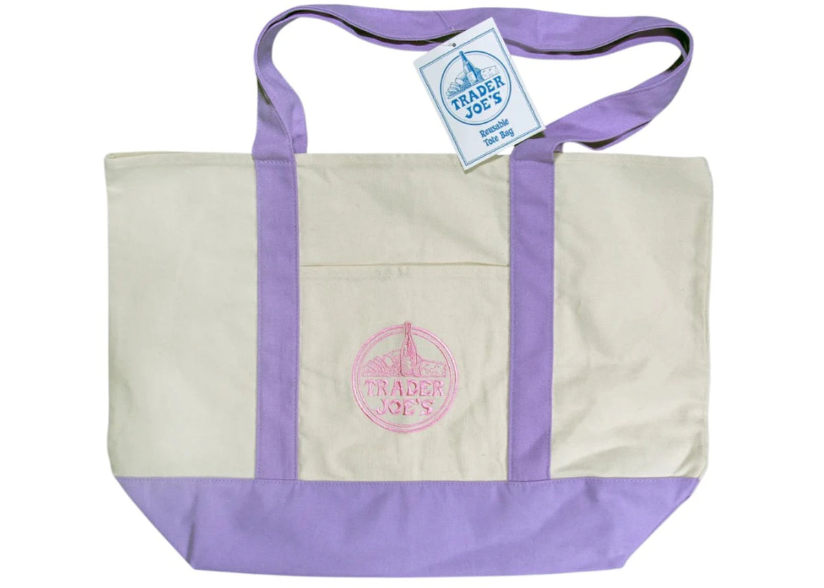 Trader Joe's Lavender Trader Joe's Canvas Tote Bag Lavender -1