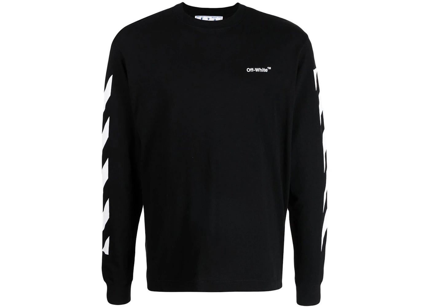 OFF-WHITE Diagonal Helvetica Long Sleeve T-Shirt Black/White -1