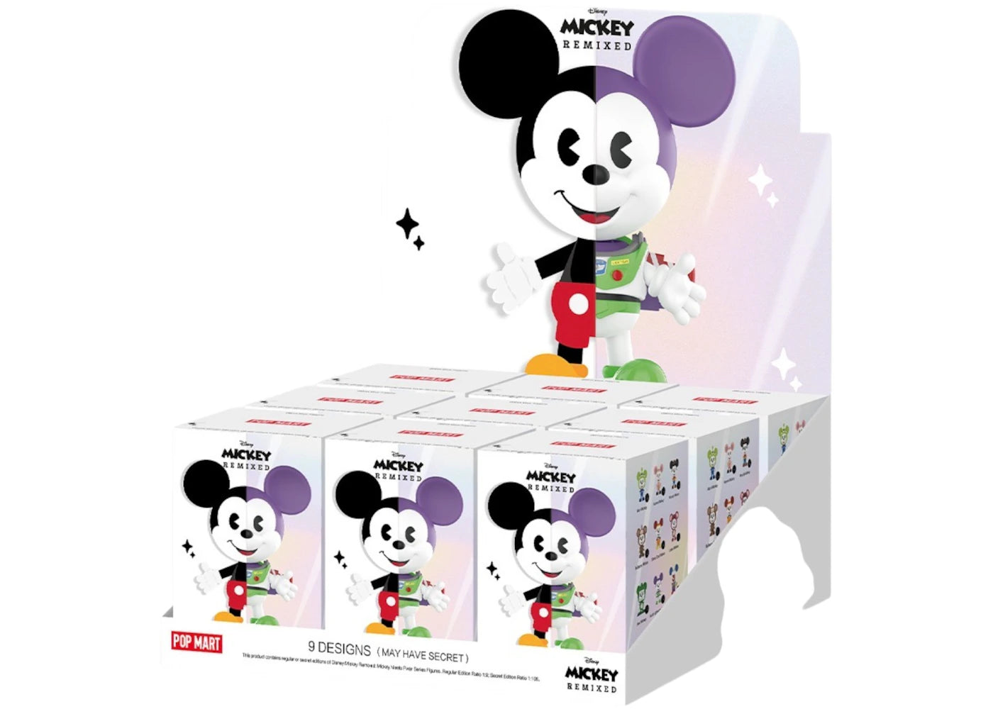Pop Mart Disney Mickey Remixed: Mickey Meets Pixar Series Figures Sealed Case (9 Blind Boxes) -1
