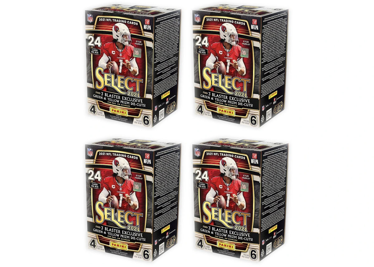 2021 Panini Select Football Blaster Box (Green & Yellow Prizm Die-Cuts) 4x Lot -1
