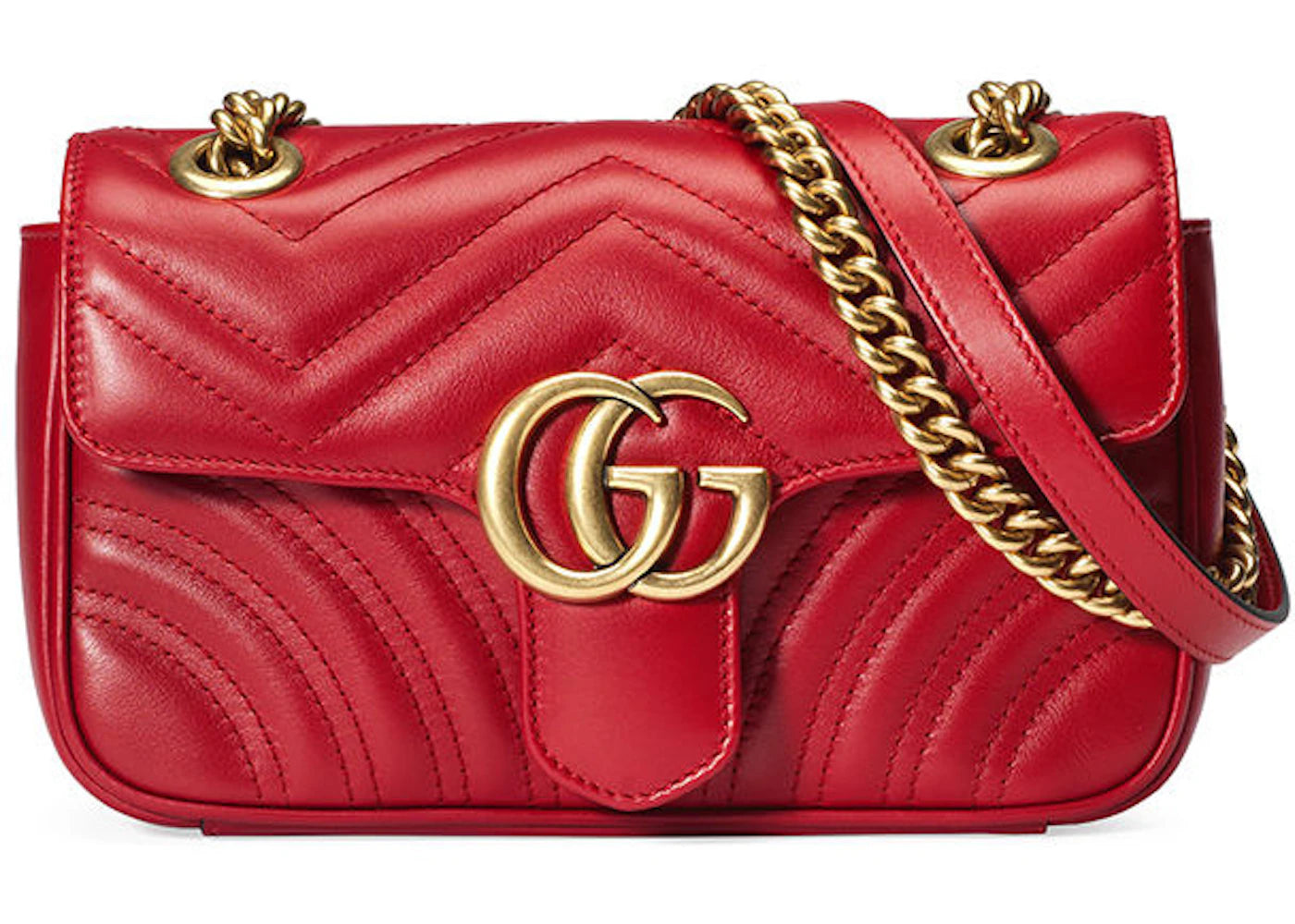 Gucci GG Marmont Matelasse Mini Hibiscus Red -1