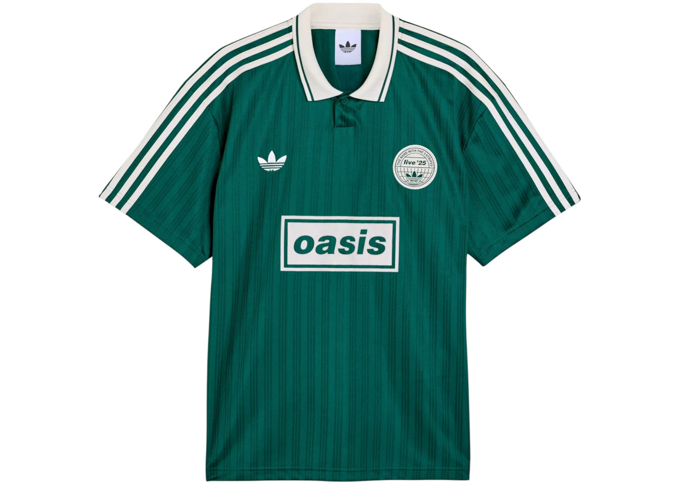 adidas x Oasis Tour Jacquard Jersey Collegiate Green/Cream White -1