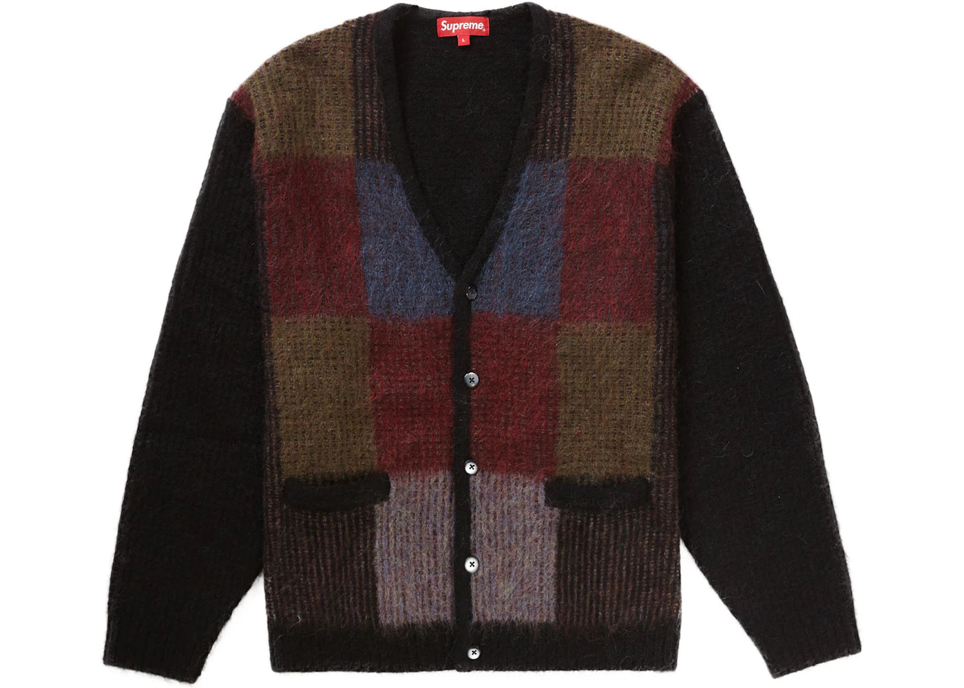 Supreme Brushed Grid Cardigan Black -1