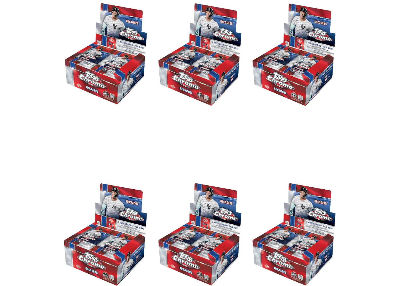 2026 Topps Chrome Baseball Jumbo Box 6x Lot -1