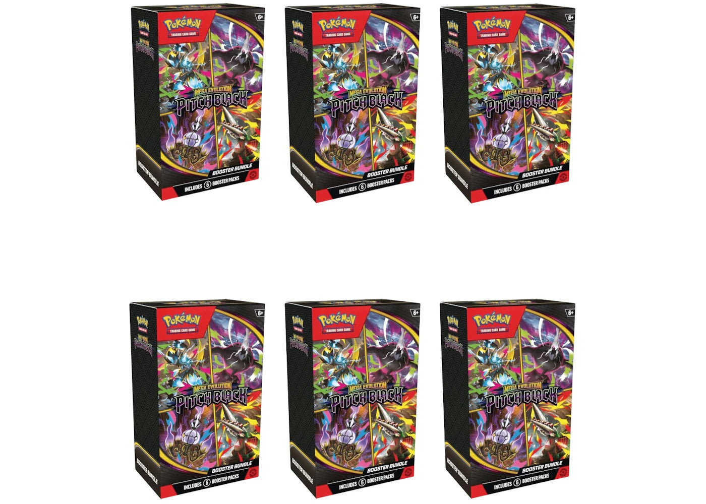 2026 Pokémon Mega Evolution Pitch Black Booster Bundle 6x Lot -1