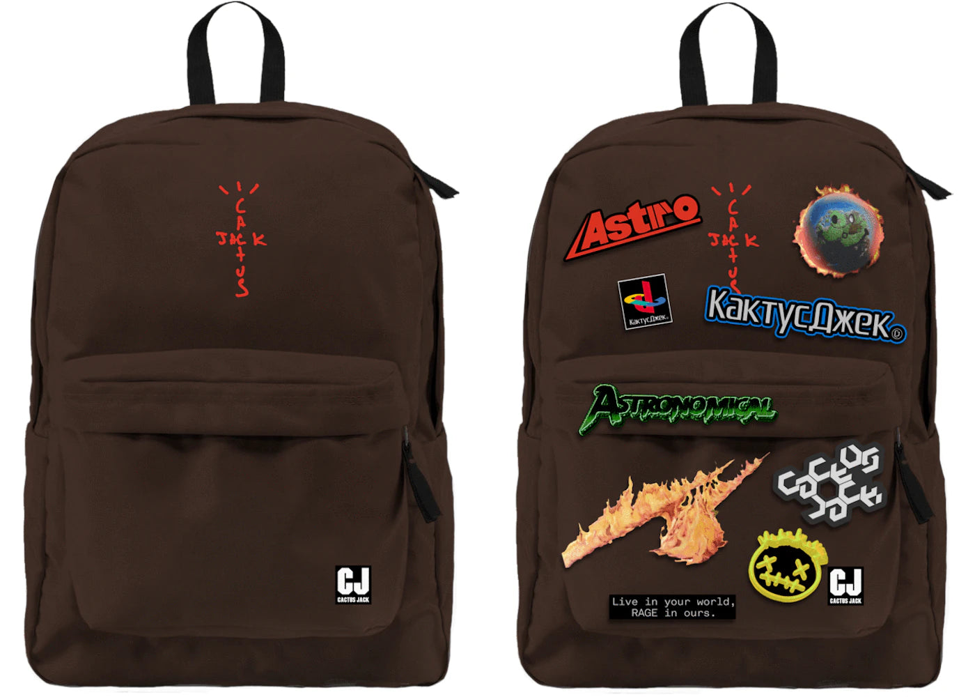 Travis Scott Cactus Jack Backpack With Patch Set Brown -1