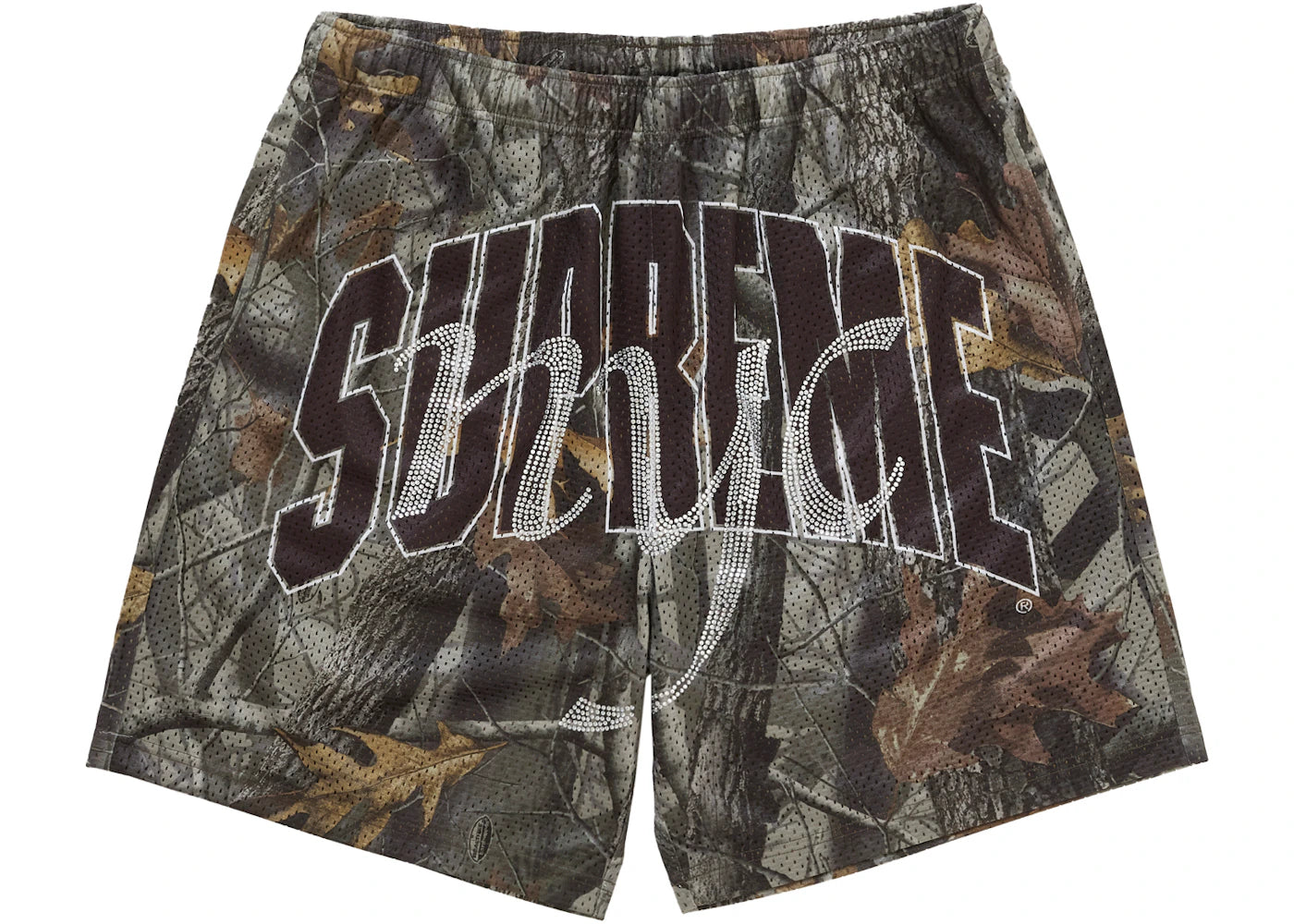 Supreme Rhinestone Mesh Short Realtree Hardwoods Camo -1