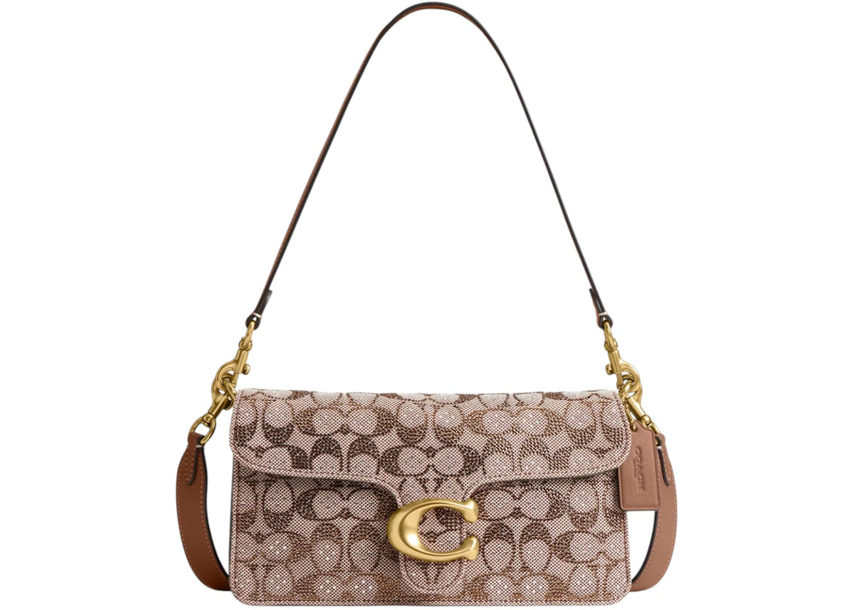 Coach Tabby Shoulder Bag 26 In Crystal Signature Jacquard Mushroom -1