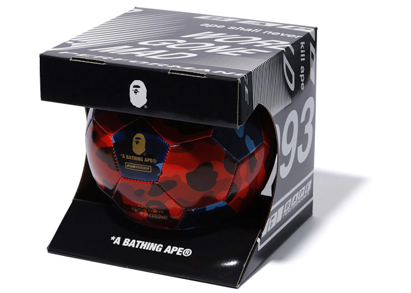 BAPE Performance Color Camo Soccer Ball Red/Blue -1