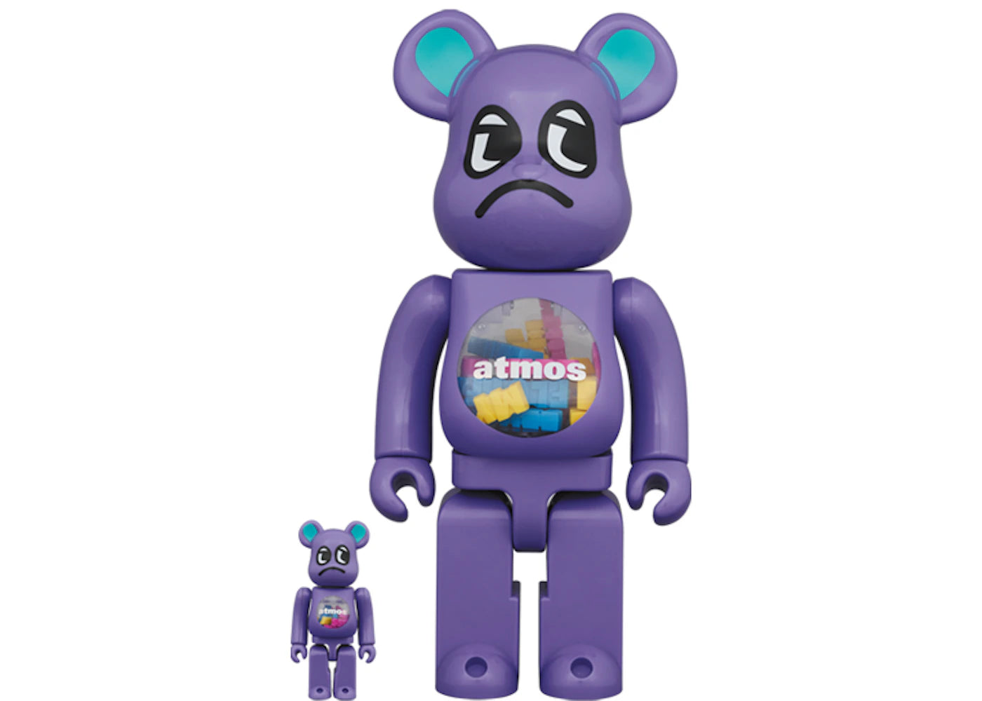 Bearbrick x atmos x Badmood 100% & 400% Set Purple -1