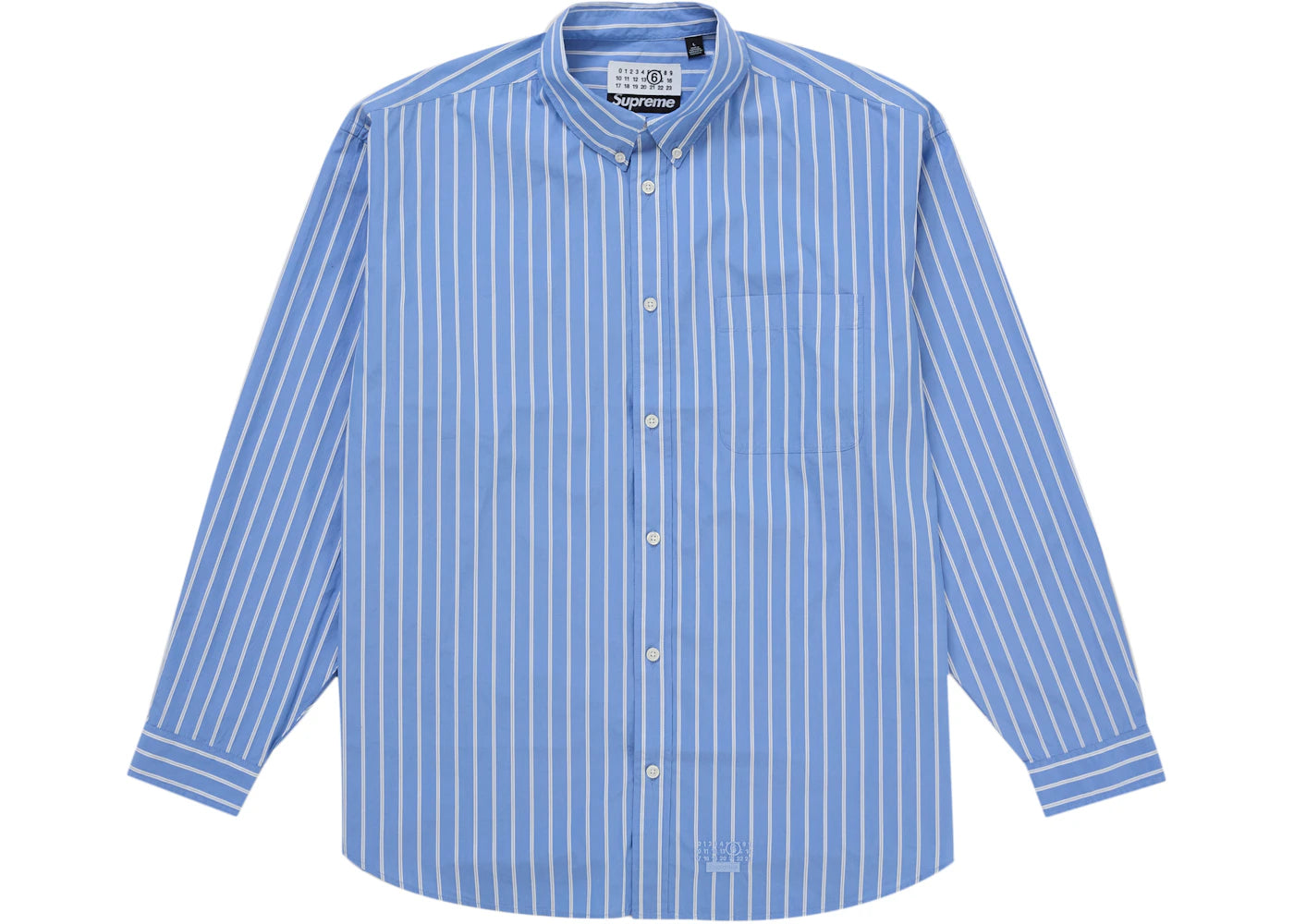 Supreme MM6 Maison Margiela Stripe Shirt Blue -1