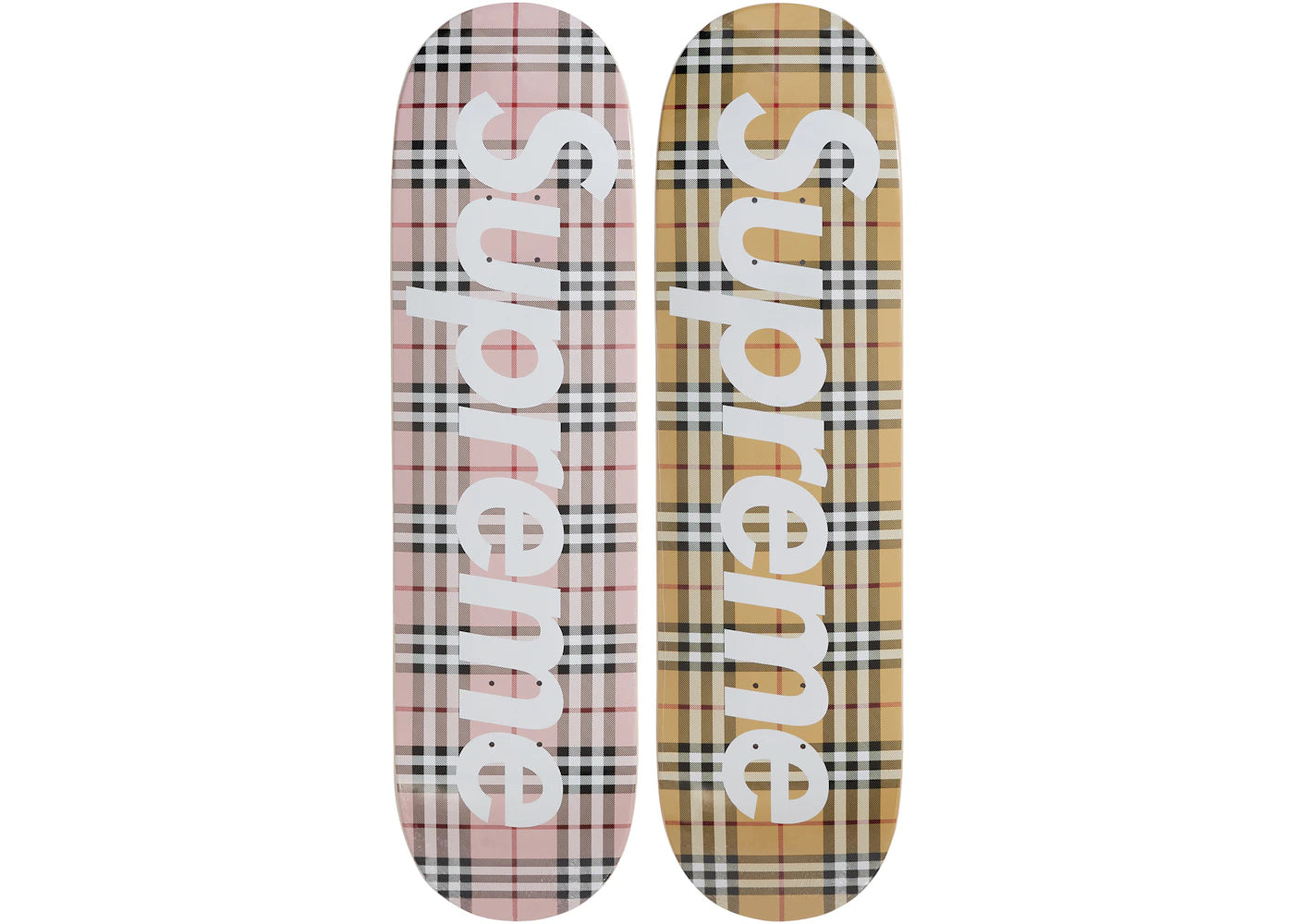 Supreme Burberry Skateboard Deck Set Multi -1