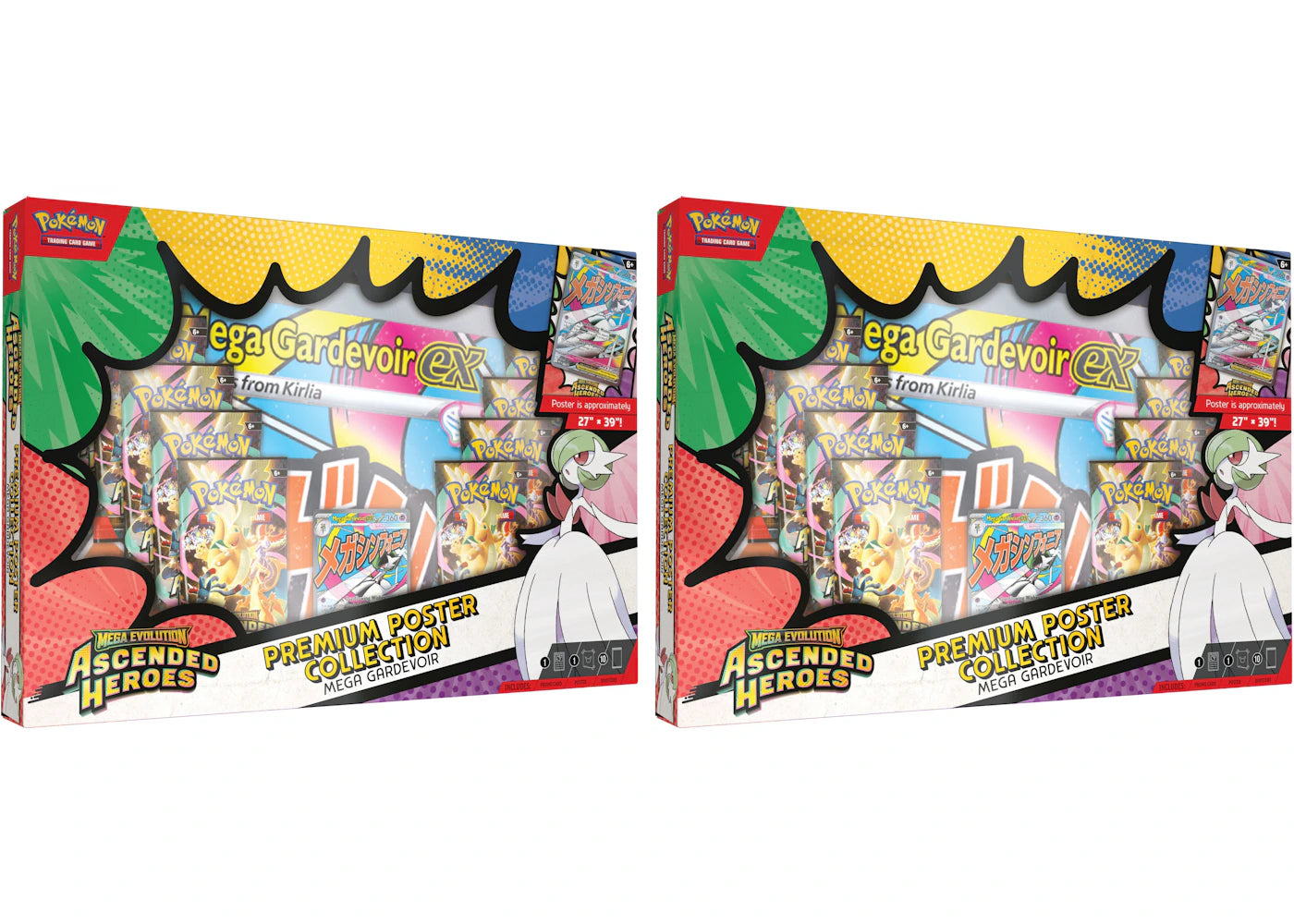 2026 Pokémon Mega Evolution Ascended Heroes Mega Gardevoir Premium Poster Collection 2x Lot -1