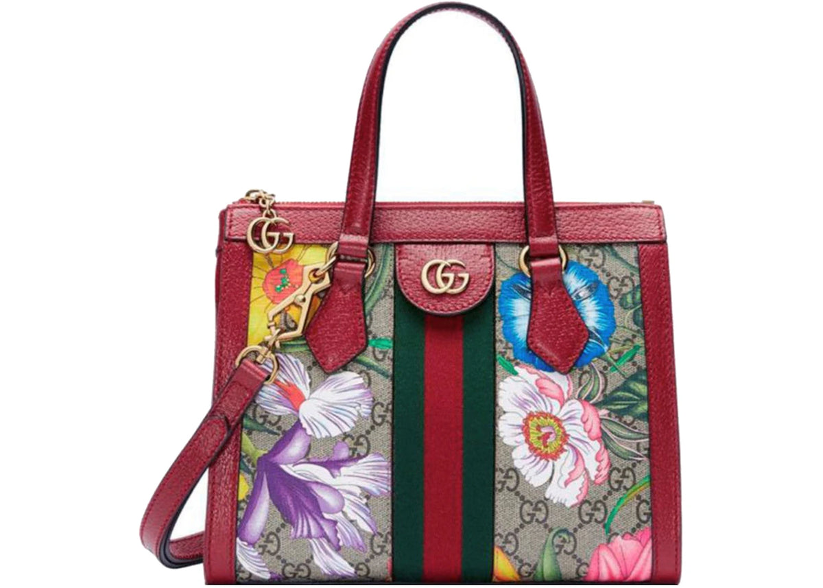 Gucci Ophidia GG Tote Bag Small Flora Red -1