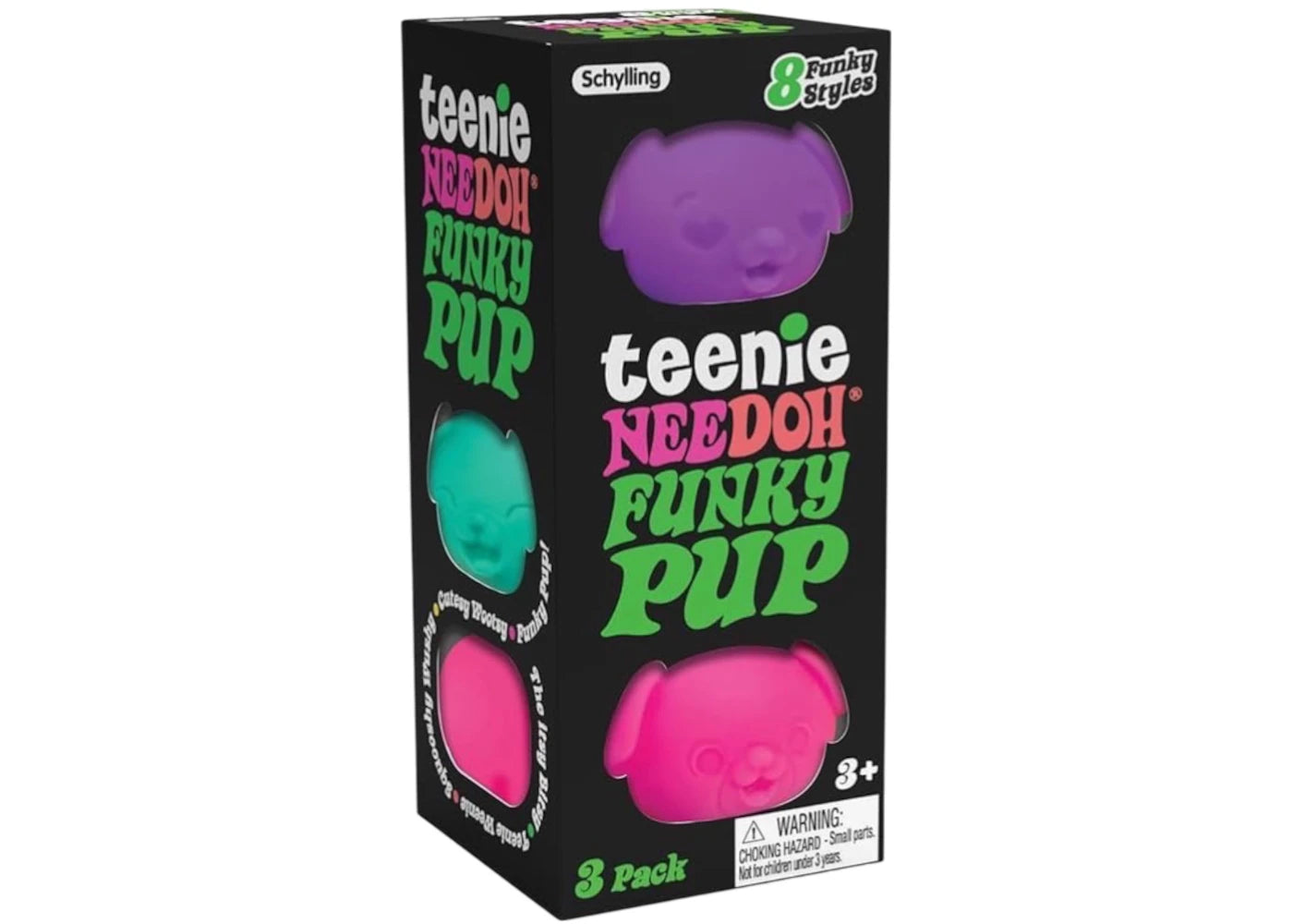 NeeDoh Teenie Funky Pups Squishy Fidget Toy Set of 3 Multicolor -1