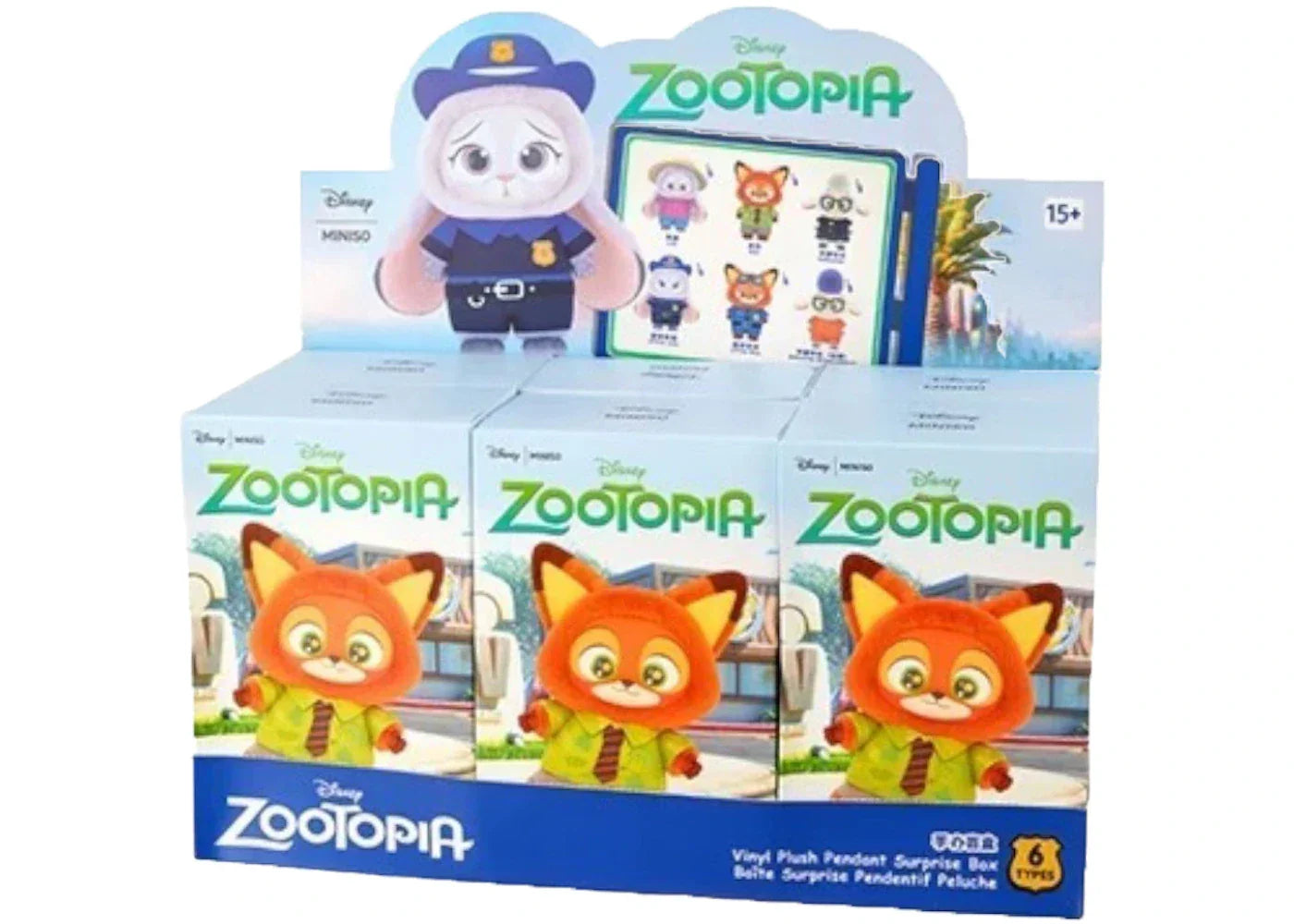 Zootopia Merch Miniso Disney Zootopia Series Vinyl Plush Sealed Case (6 Blind Box)