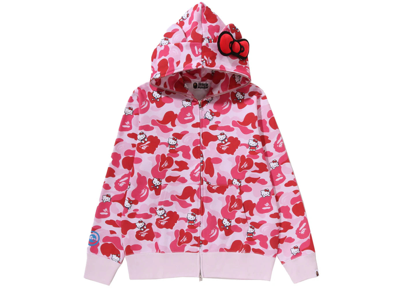 BAPE x Sanrio Characters Hello Kitty Camo Full Zip Hoodie (Ladies) Pink -1