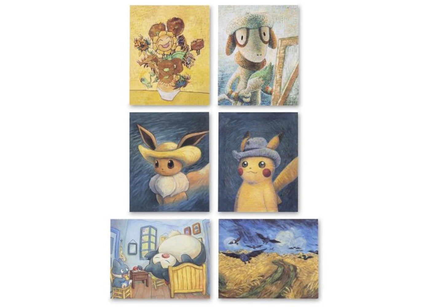 Pokemon Center x Van Gogh Museum: Pokemon Inspired by Paintings 6 Pack Posters -1