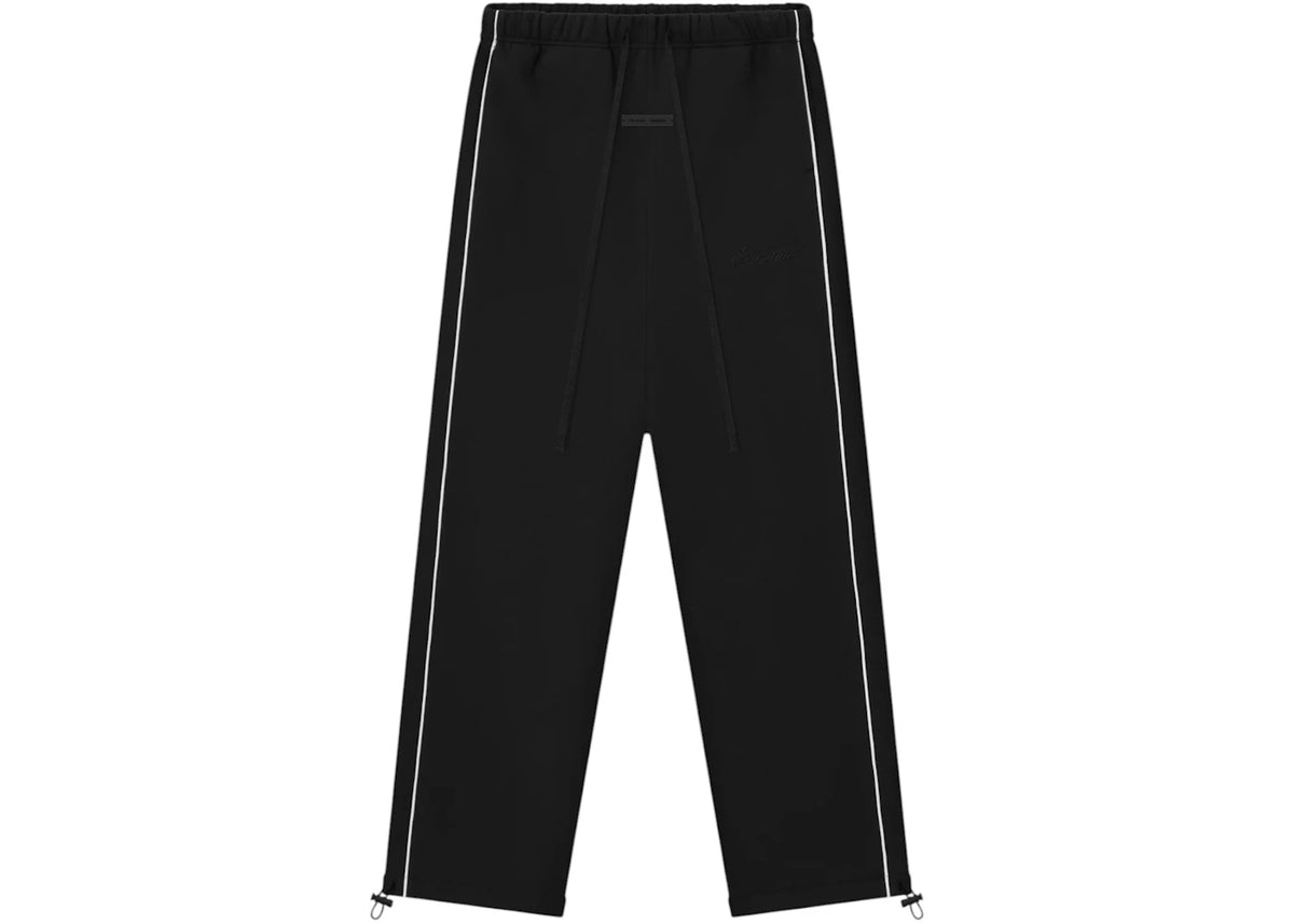Fear of God Essentials Relaxed Fleece Piping Sweatpant Jet Black/Cloud White -1