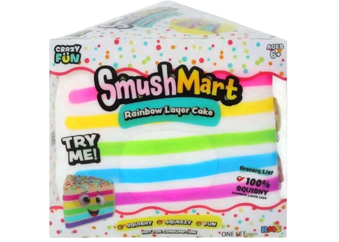 Crazy Fun Smush Mart Rainbow Layer Cake Squishy Toy -1