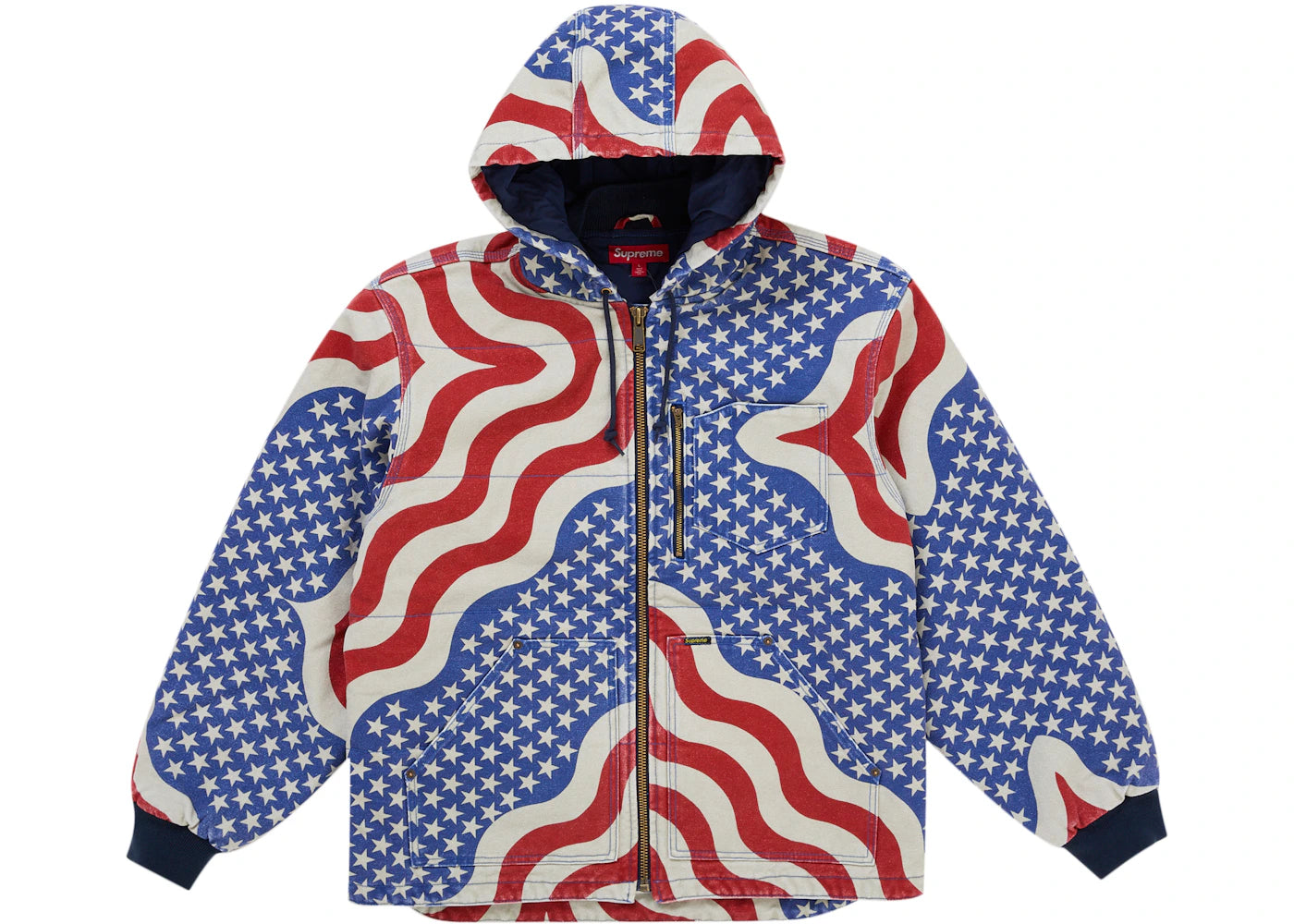 Supreme Flag Quilted Hooded Work Jacket Multicolor -1