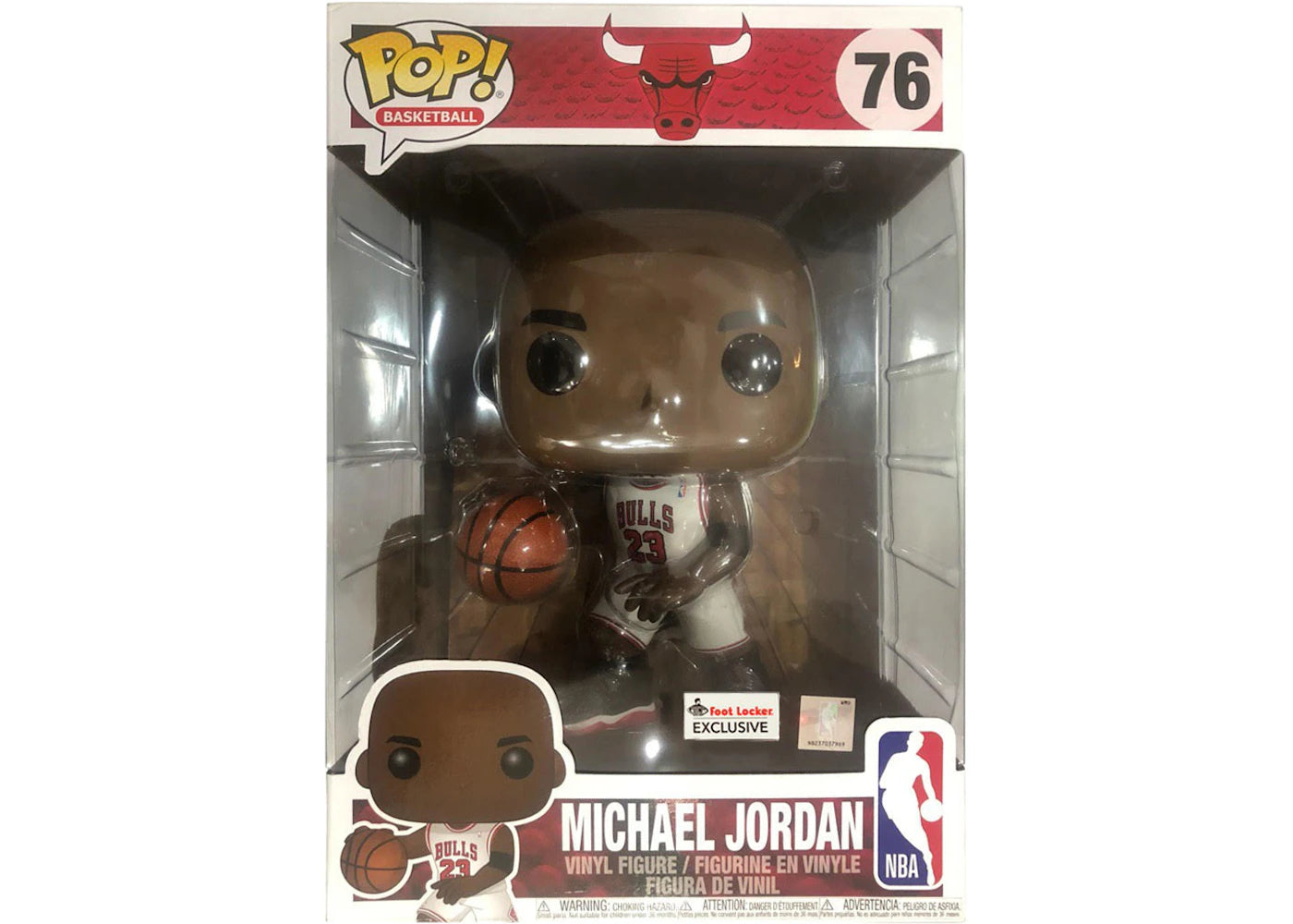 Funko Pop! NBA Michael Jordan (White Jersey) Footlocker Exclusive 10 inch Figure #76 -1