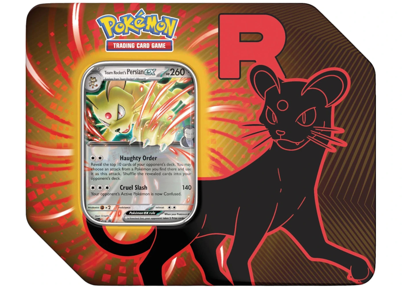 2025 Pokémon Team Rocket Persian Ex Tin Case (US) -1