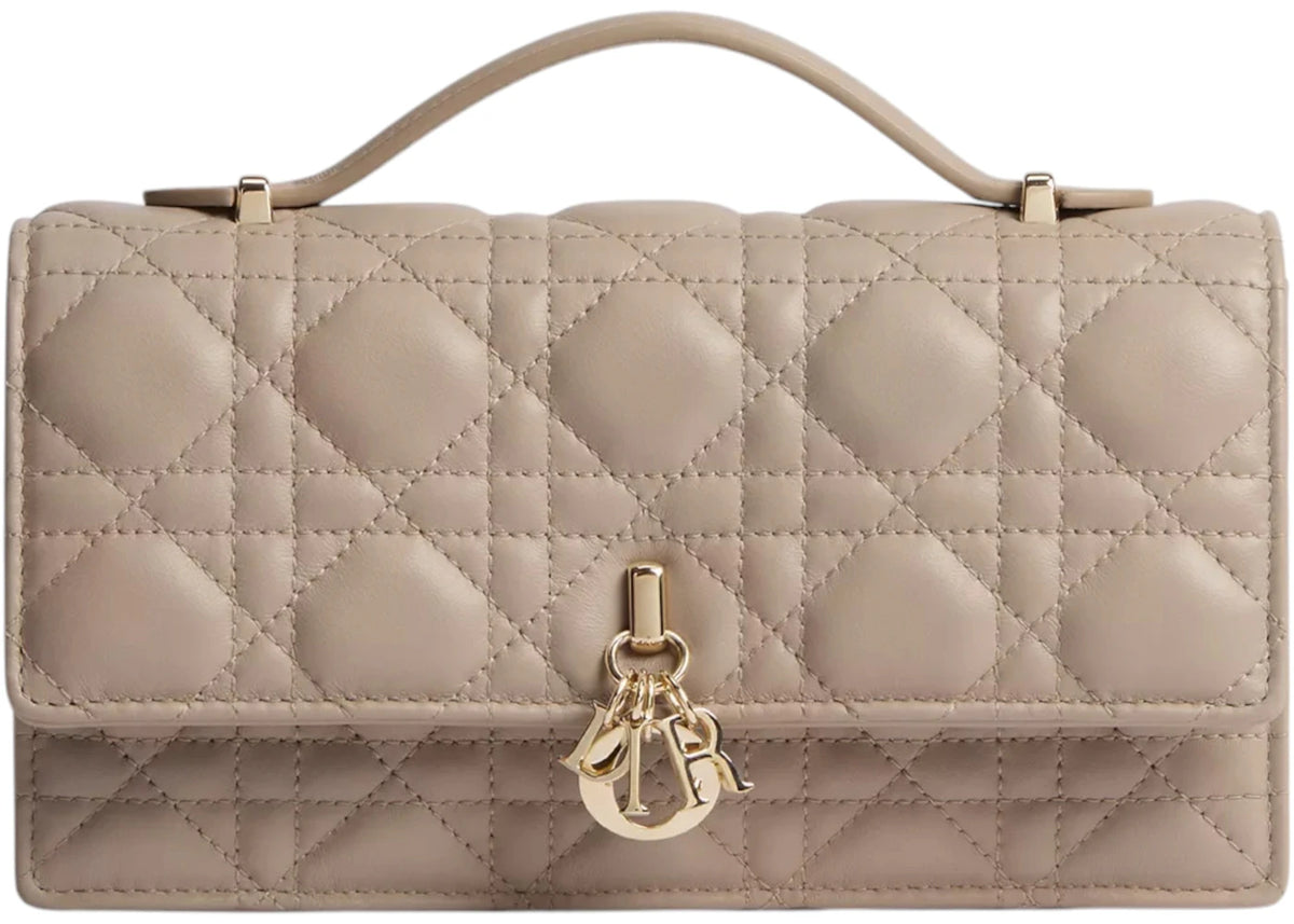 Dior My Dior Mini Cannage Lambskin Bag Powder Beige -1