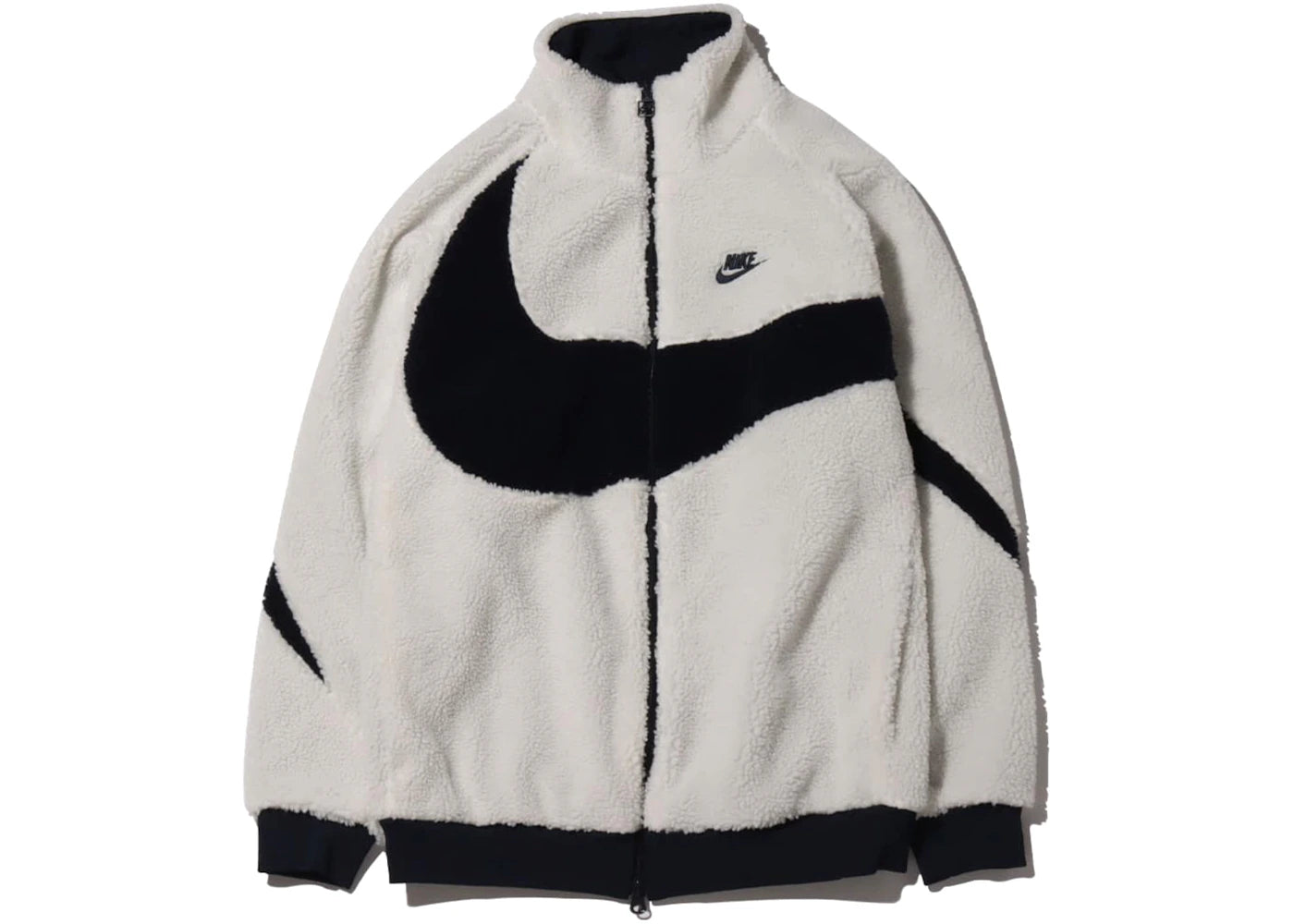 Nike Big Swoosh Reversible Boa Jacket (Asia Sizing) White Black -1