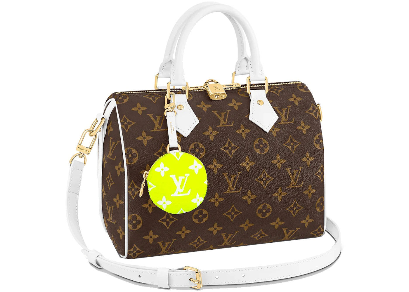 Louis Vuitton Speedy Bandouliere 25 White/Brown -1