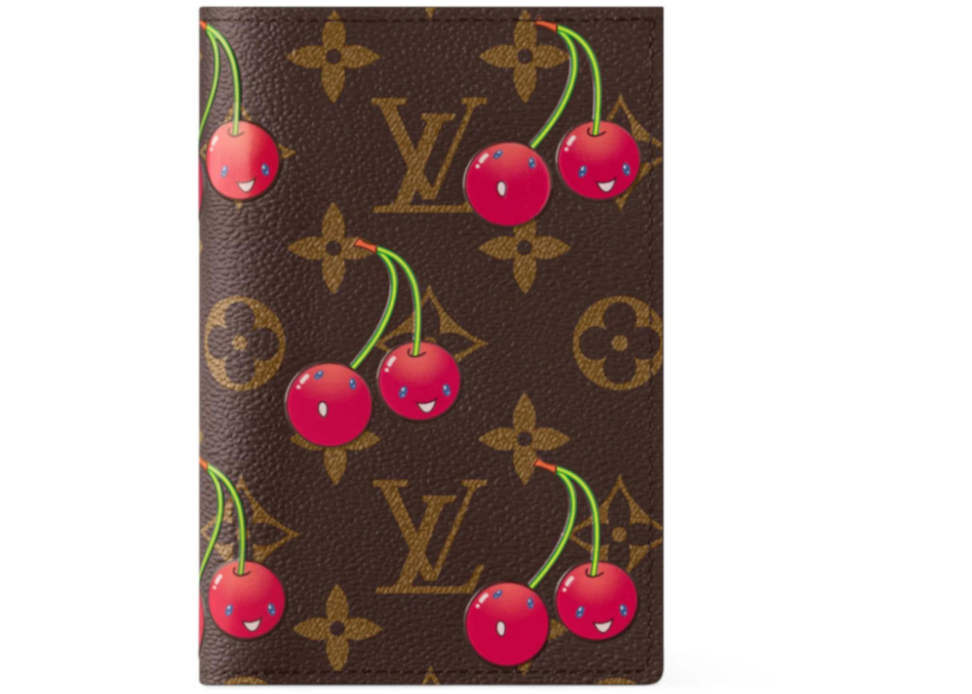 Louis Vuitton x Takashi Murakami Cherry Passport Cover Brown Monogram -1
