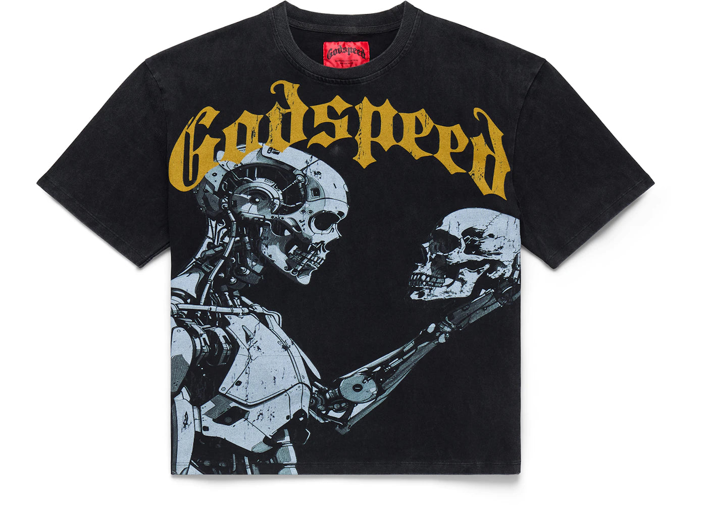 Godspeed Mankind vs AI III T-shirt Black/Yellow -1