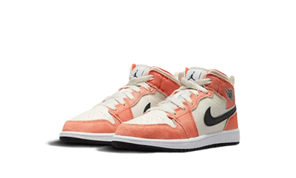 Air Jordan 1 Mid SE Orange Suede Enfant (PS)