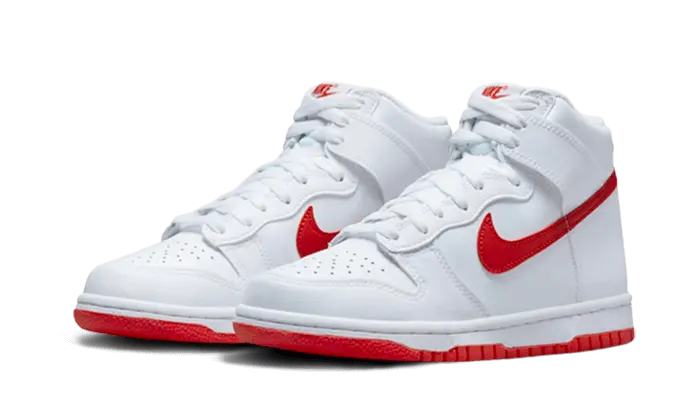 Dunk High White Picante Red