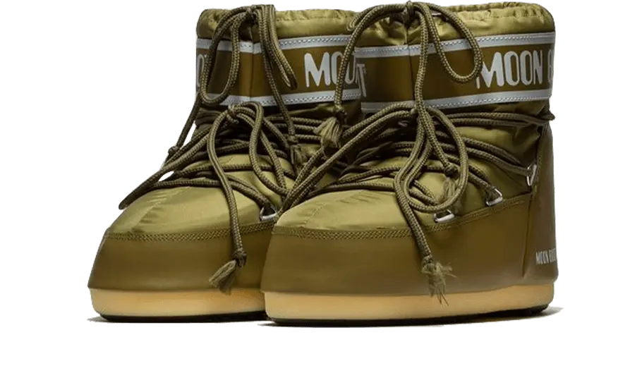 Moon Boot Icon Low Khaki Nylon pair