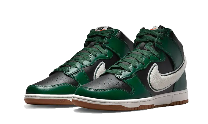 Dunk High Chenille Swoosh Black Green