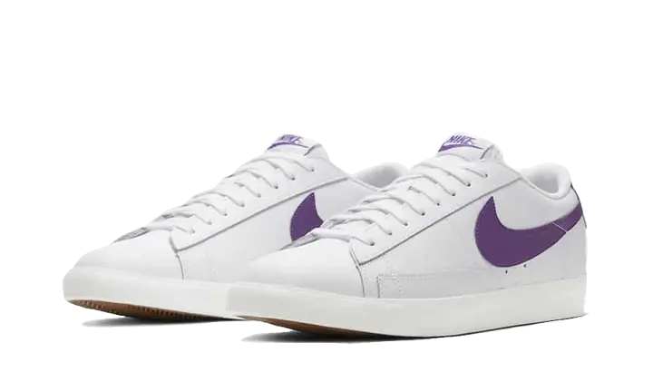 Nike Blazer Low Leather White Purple - CI6377-103