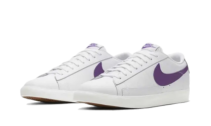 Nike Blazer Low Leather White Purple - CI6377-103