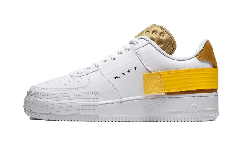 Nike Air Force 1 Low Drop Type White Gold Yellow - AT7859-100
